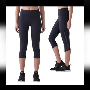 Lululemon Train Times Mesh Crop Leggings Black Size 8